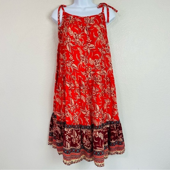 Beach Lunch Lounge Maui Sunrise Tiered Dress Size S - Picture 2 of 8